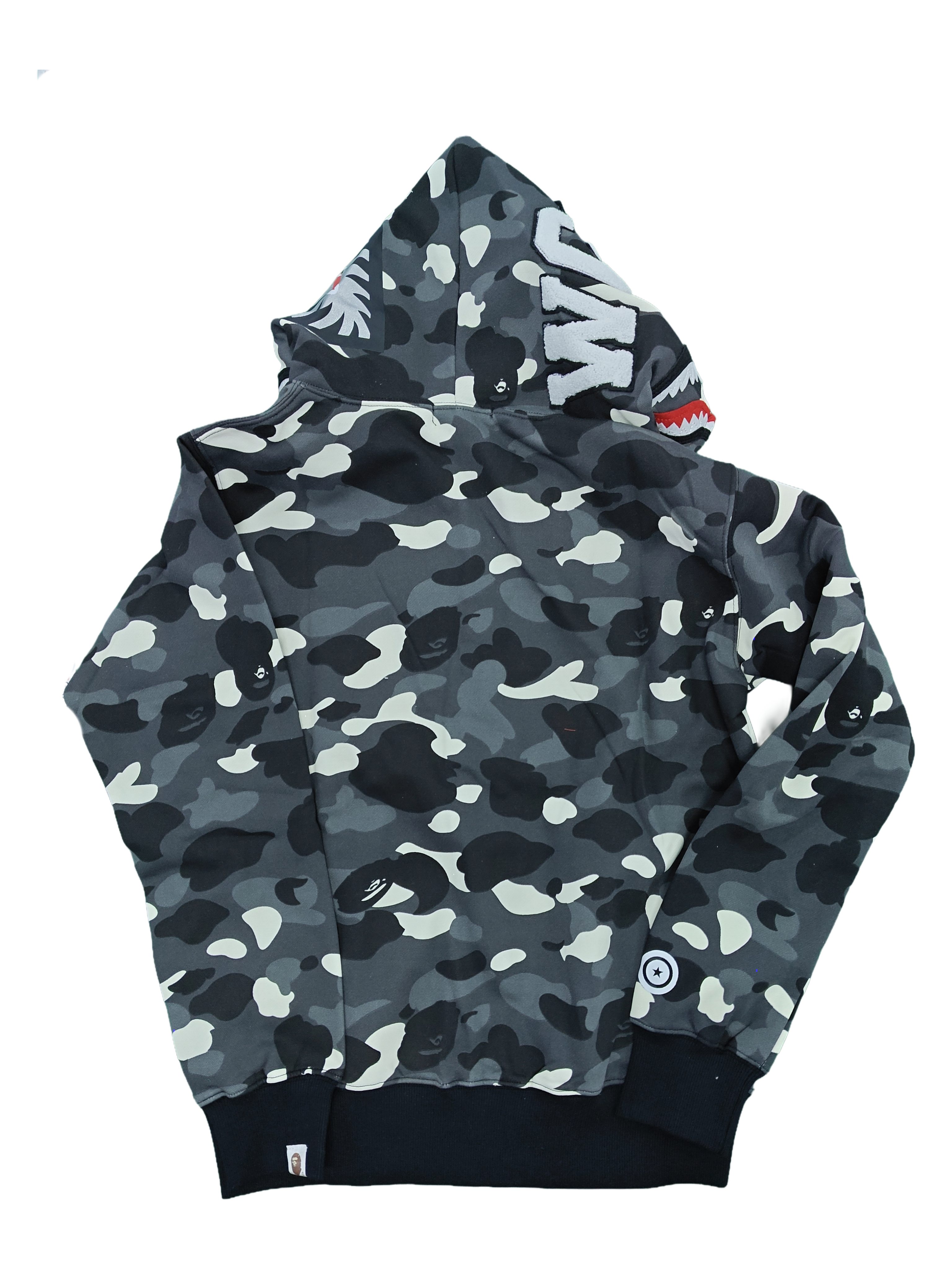 BAPE Shark Hoodie — Black Camo (Glow Edition)