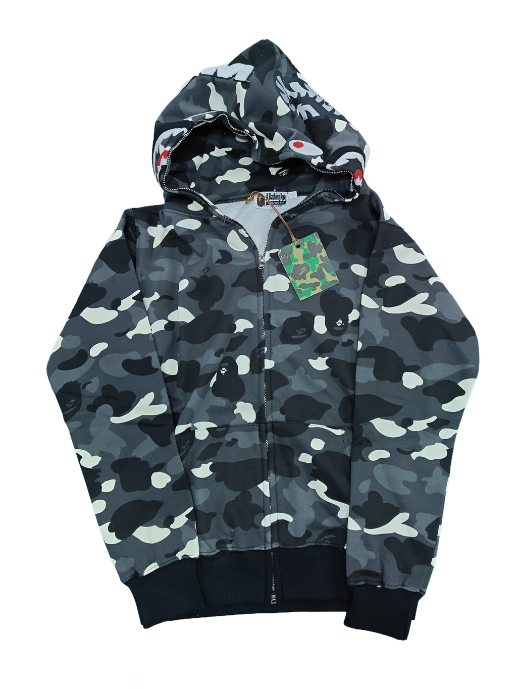 BAPE Shark Hoodie — Black Camo (Glow Edition)