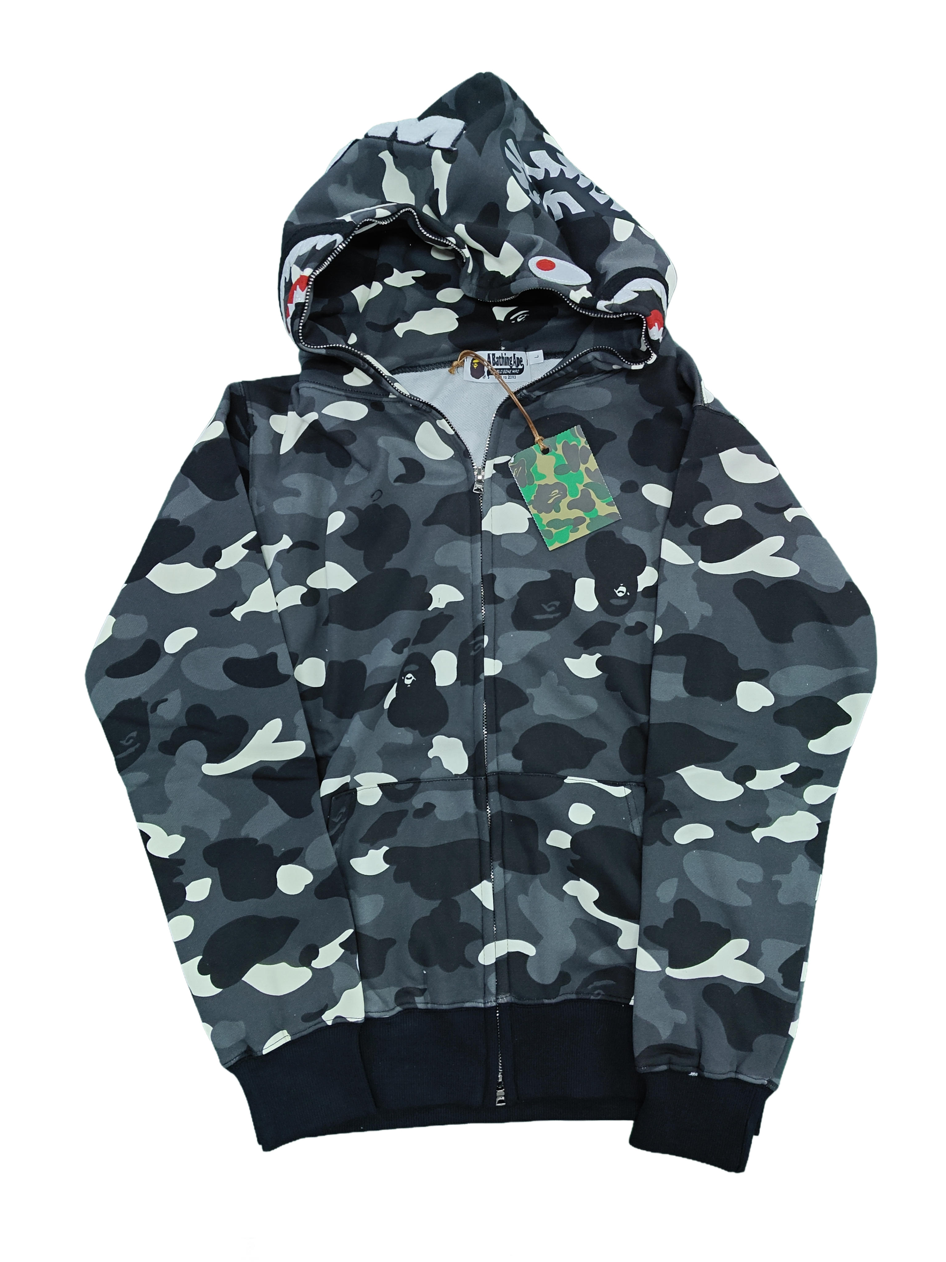 BAPE Shark Hoodie — Black Camo (Glow Edition)