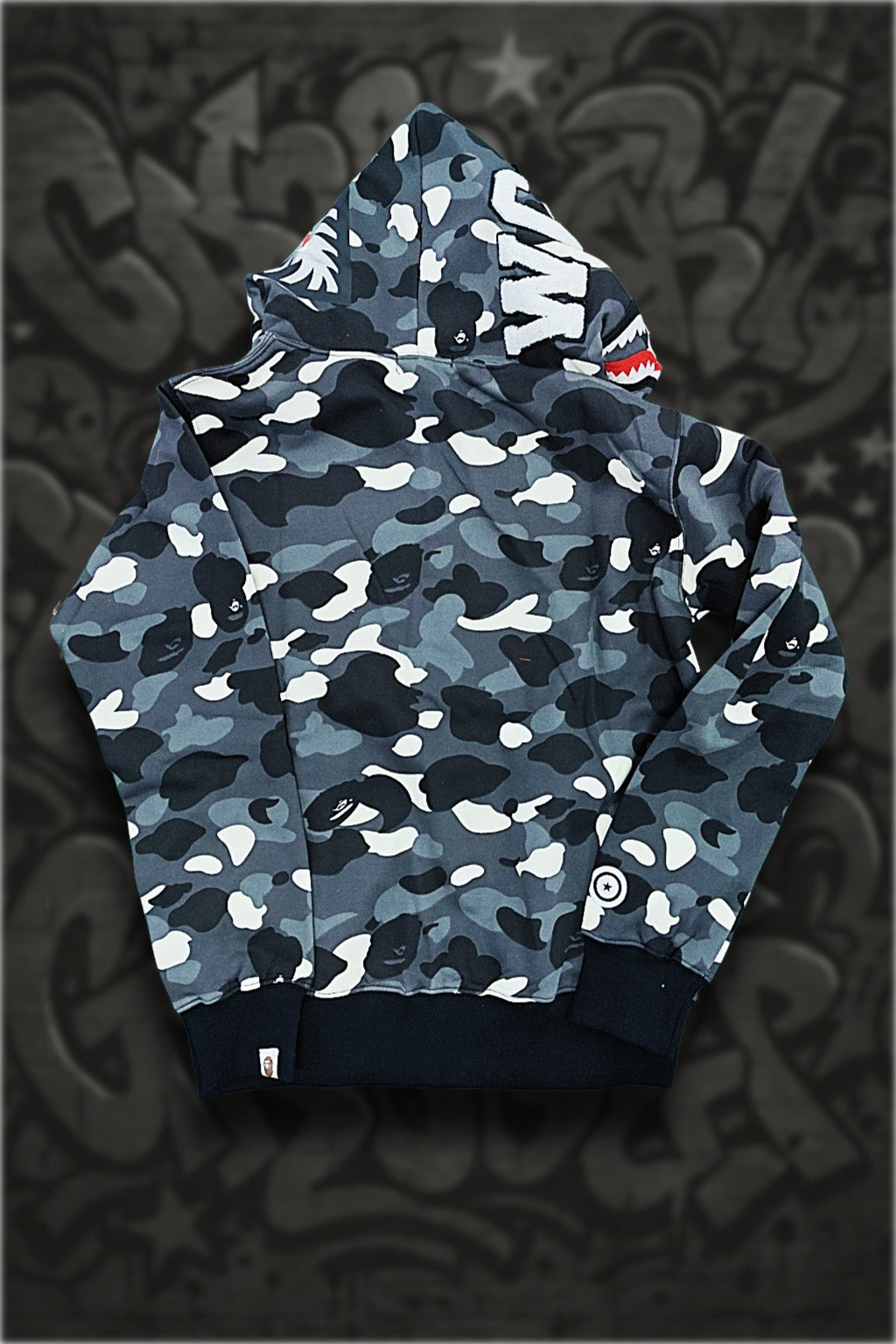 BAPE Shark Hoodie — Black Camo (Glow Edition)
