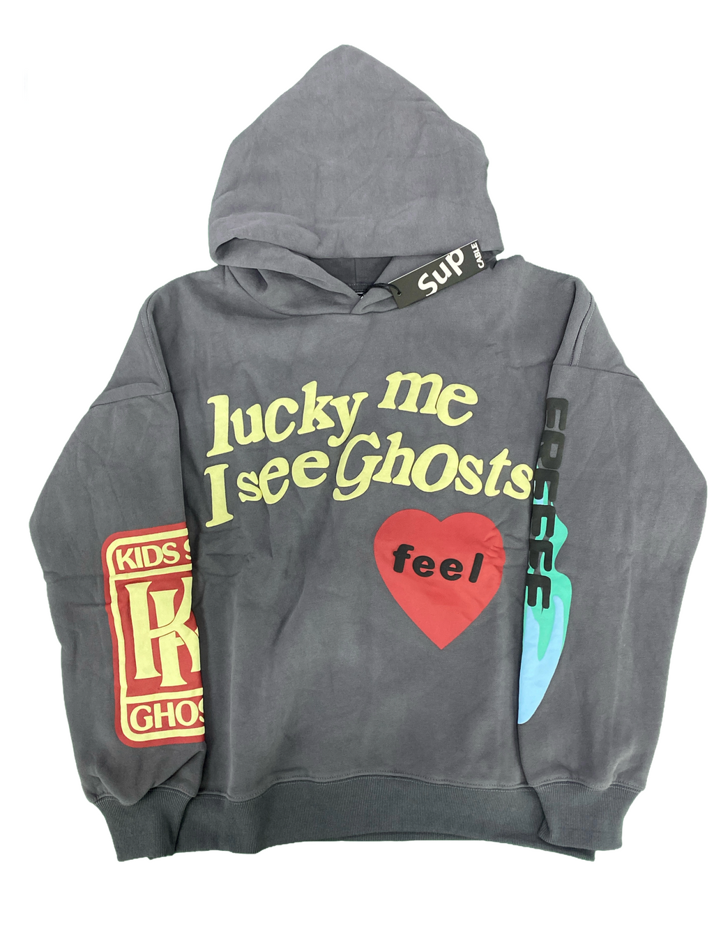 “Lucky Me I See Ghosts” Hoodie — Grey